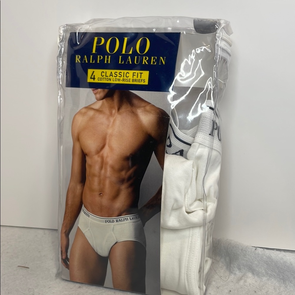 Polo by Ralph Lauren Men's White Classic Fit Briefs XL 2/4 opened package